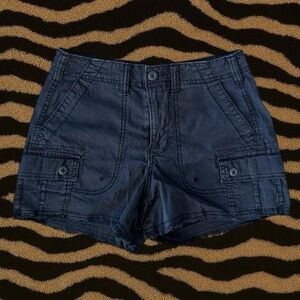 American Eagle Charcoal Gray/Black Mid Length Cargo Shorts – 0